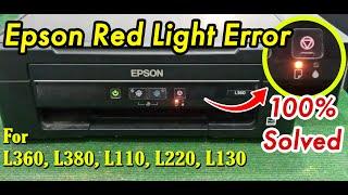 Epson L360 Red light blinking | Epson Printer Paper Jam error | Paper jamed and red light comes