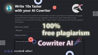 Accelerate Your Research Paper Writing with #Cowriter AI