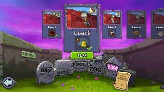 PLANTS VS ZOMBIES - ROOF level 2 - ADVENTURE 2 - gameplay