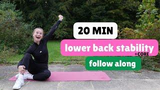 20 MINUTE lower BACK stability + Core Strength - for runners & back pain relief! Follow along 