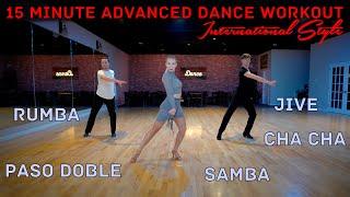15 Minute Advanced Dance Workout | Rumba, Cha Cha, Samba, Paso Doble and Jive | Mirror Image