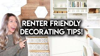 12 RENTER FRIENDLY HOME DECOR IDEAS | DIY REMOVABLE UPGRADES