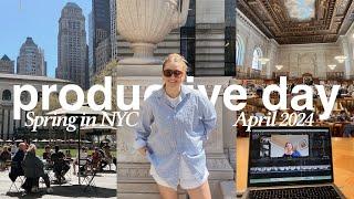 PRODUCTIVE DIML IN NYC -- spring vibes, working at the library, cleaning the apt & more 