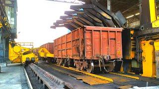 How to unloading goods train in power plant|wagon tippler|