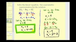 Parametric Representation of the Solution Set to a Linear Equation