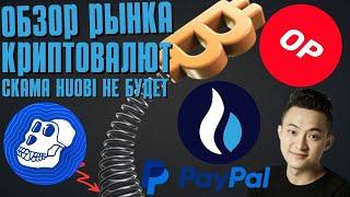 ОБЗОР РЫНКА КРИПТОВАЛЮТ, СКАМ БИРЖИ HUOBI? PAYPAL ЗАПУСКАЕТ СВОЙ СТЕЙБЛКОИН!!!