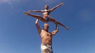 Incredible tandem surfing tricks! (People are Awesome)