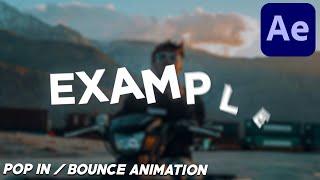 POP IN / BOUNCCE TEXT ANIMATION - AFTER EFFECTS *EASY*