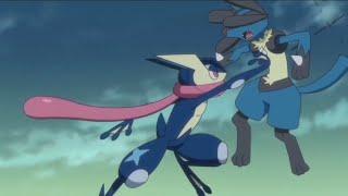 GRENINJA BATTLE WITH LUCARIO...!!!! | POKEMON JOURNEYS EPISODE 108