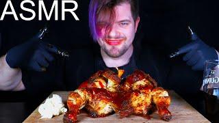 ASMR WHOLE ROASTED CHICKEN + NUCLEAR FIRE SAUCE & HOMEMADE MAYO | SAVAGE EATING NO TALKING