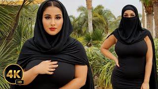 4K AI Lookbook: AI Arabian Woman in Black Niqab and Mask