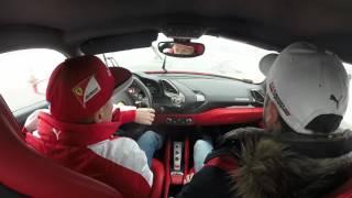 on board with Kimi Raikkonen and Ferrari 488 GTB