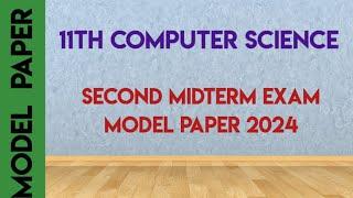 11th computer science second midterm exam question paper 2024 english medium