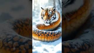 AI Tiger Python Beast!  | "AI’s Wildest Creation #aishorts #tiger #python #snake