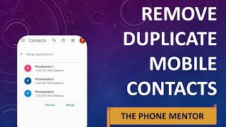 How To Remove Duplicate Contacts In Android Mobile Phone