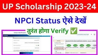 UP Scholarship NPCI Linking Status ऐसे चेक करें 2023-24|UP Scholarship NPCI Status Verify kaise kare