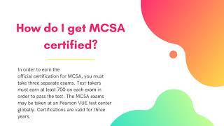 MCSA Certification, Online MCSA Training Course