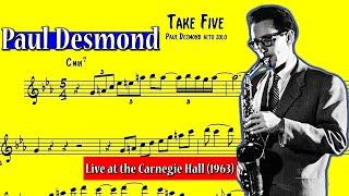 Take Five Transcription - Paul Desmond solo (Dave Brubeck Quartet Live At The Carnegie Hall 1963)