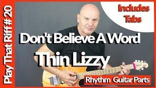 Thin Lizzy - Don't Believe A Word - Guitar Lesson Tutorial
