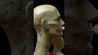 Sculpting a simplified head in clay (secondary forms) time lapse excerpt.