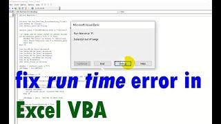 how to fix run time error in excel VBA