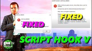 SCRIPT HOOK V CRITICAL ERROR