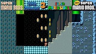 Super Mario Maker: Super Mario Bros. 3 Level 1-1 Comparison (All Gameplay Styles)