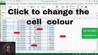 Click to change the cell  colour in Excel