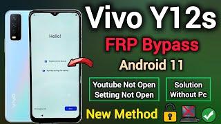 Vivo Y12s FRP Bypass Android 11 | Youtube Not Working | Setting Not Open | Solution Without Pc 2025.