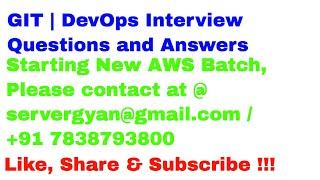 Interview Question and Answers for GIT DevOps | DevOps interview Question and Answers GIT