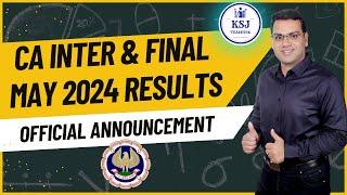 CA Results May, 2024 Official Announcement by ICAI #icaiannouncement #caresults