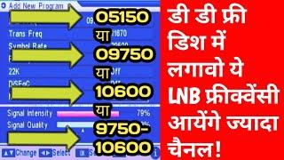 Best lnb frequency for dd free dish | डीडी फ्री डिश में लगावो ये LNB फ्रीक्वेंसी आयेंगे ज्यादा चैनल!