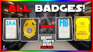 How To Get ALL BADGES In GTA 5 Online! (IAA Badge, FIB Badge, Gold Badge)