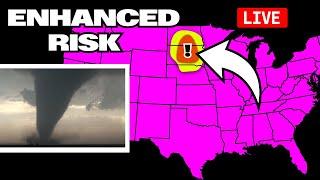 LIVE BIG TORNADO CHASE in Dakotas Twisters & Gorilla Hail