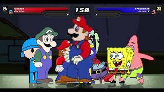 Mugen Request Weegee, Pocoyo, Nina & Hotel Mario VS Spongebob, Patrick, Squidward & Mr. Krabs