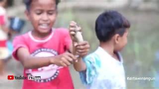 SIBOLANG DI DESA KERTAWINANGUN 2 CARI IKAN DI SAWAH.VILLAGE CHILDREN HUNTING FISH IN THE RICE