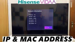 Hisense VIDAA Smart TV: How To See IP Address and Mac Address