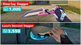 New OVERLAY DAGGER vs LUNA'S DESCENT DAGGER (Valorant Best Knife Skin)