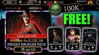 I Spent 100K FREE Souls on this Pack For My LUCKY Viewers! | MK Mobile Freddy Krueger Pack Opening!