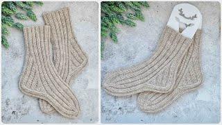 Носки спицами с необычной пяткой. подробный мастер класс. Knitting socks