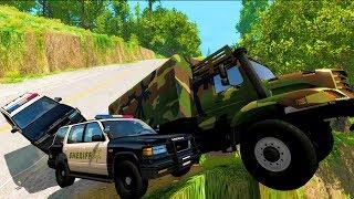 WILDEST OFF-ROAD POLICE CHASES & CLIFFSIDE TAKEDOWNS - BeamNG Drive Crash Test Compilation Gameplay