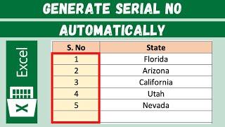Automatic Serial Number in Excel