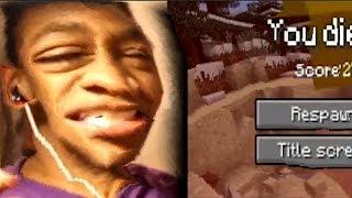 etika gets killed by a creeper in minecraft (sad)