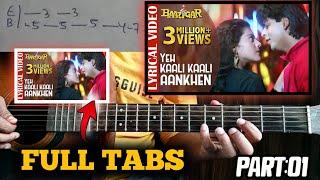 Yeh Kaali Kaali Aankhen full tabs with notation step by step #baazigar #lesson