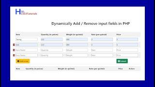 Dynamically Add / Remove input fields in PHP | Add or remove input fields dynamically