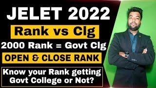 JELET 2022 Rank vs College | All Govt Colleges & University Closing Rank | 2000 Rank = Govt College.