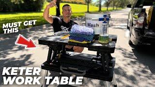 The KETER Folding Portable Work Table Product Review - Great for Car Detailing!