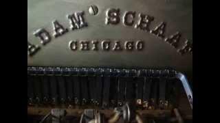 Adam Schaaf 1921 upright cabinet grand player Piano Katrina Repair (1) intro