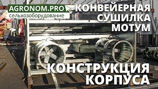 Зерносушилка конвейерная МОТУМ. Конструкция корпуса. Завод Агрострой