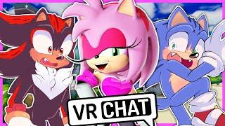 Movie Sonic and Movie Shadow Meet Amy Rouge In VR CHAT!!